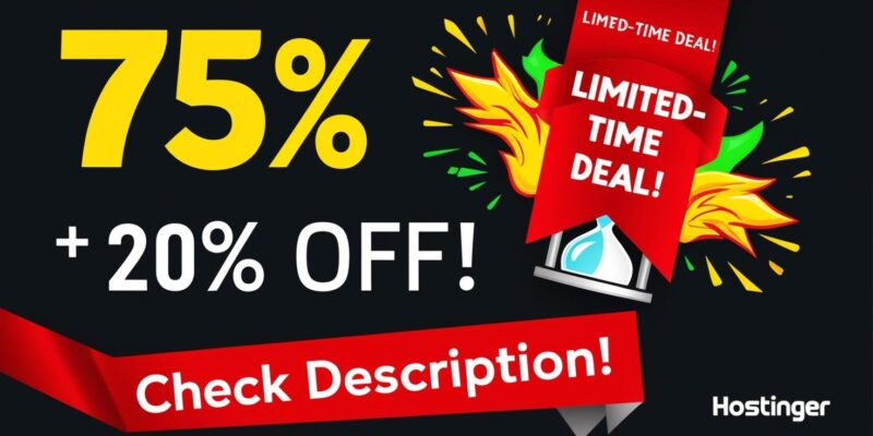 Hostinger Coupon 75% OFF + EXTRA $28.70 & FREE Domain! (No Catch Hosting Deal)